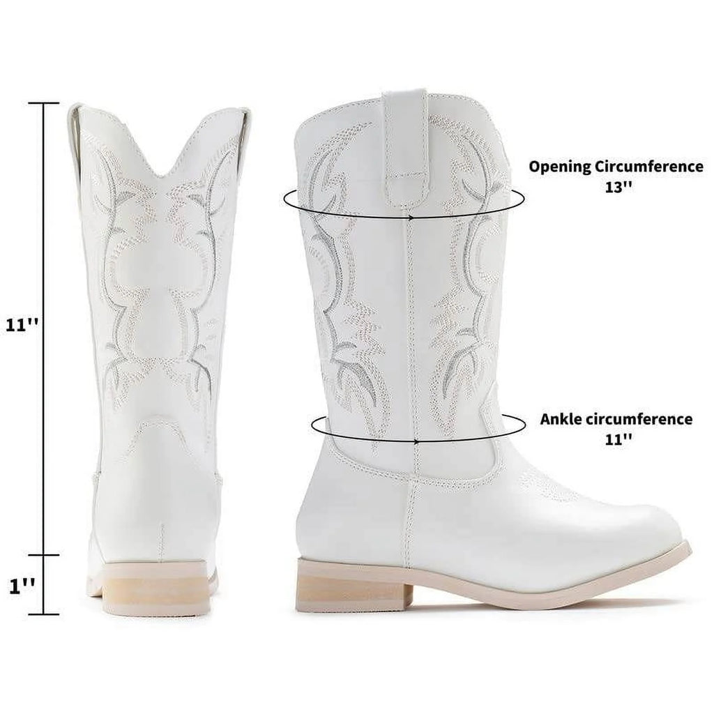 Cowgirl Boots Mid Calf Riding Shoes Q493555