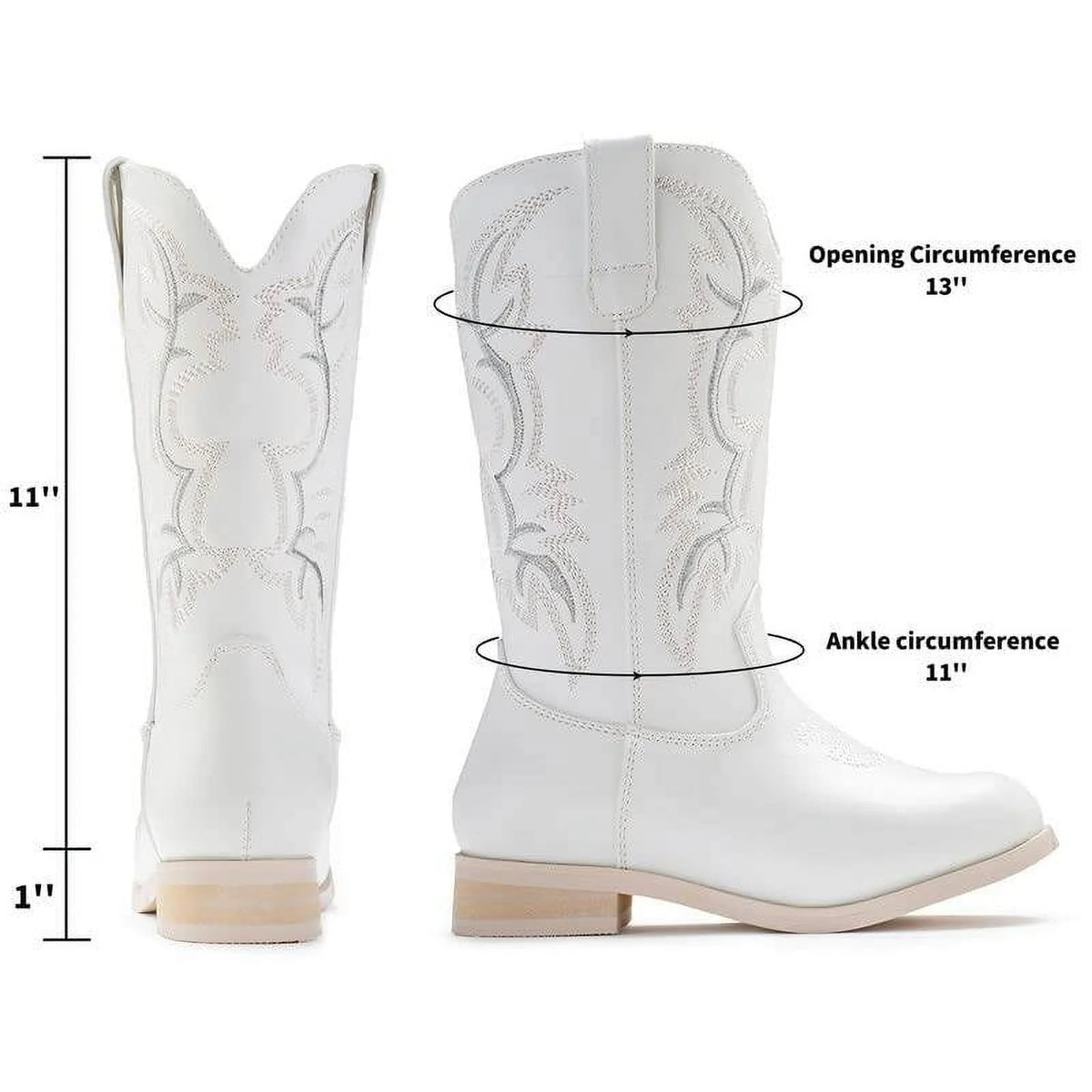 Cowgirl Boots Mid Calf Riding Shoes Q493555