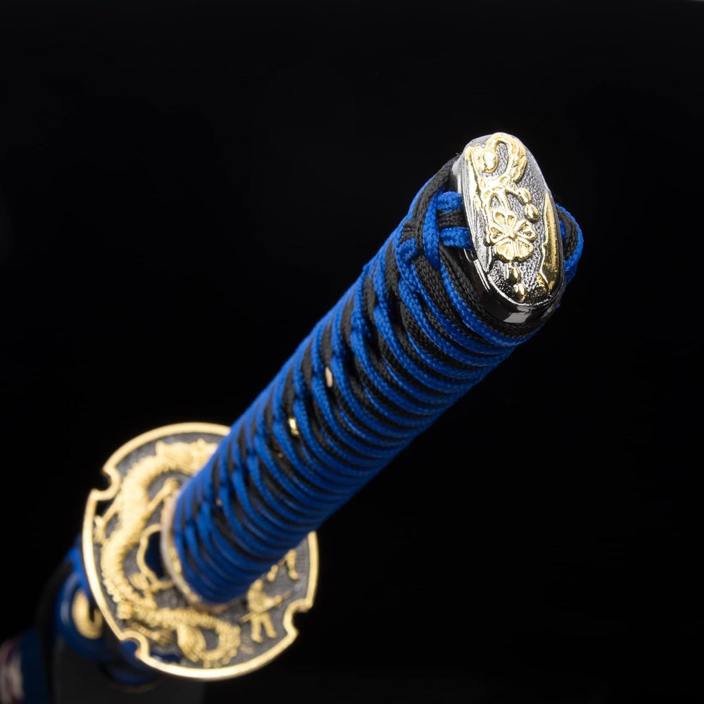 Blue Hand Forged Clay Tempered High Carbon Steel Katana B121488