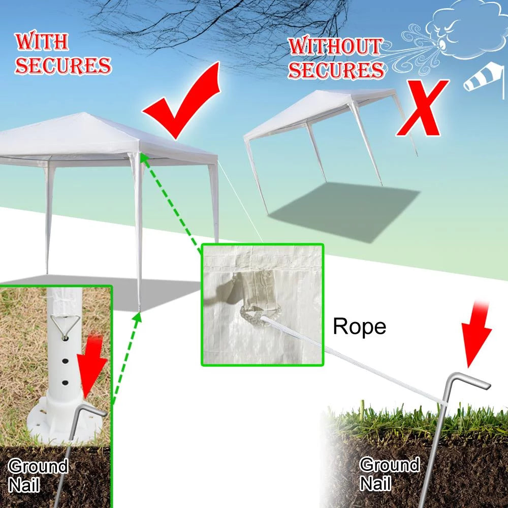 10' x 10' White Canopy Tent with 4 SideWalls M6880