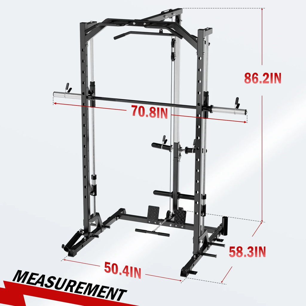 Smith Machine Squat Rack with Lat Pull Down System K716494