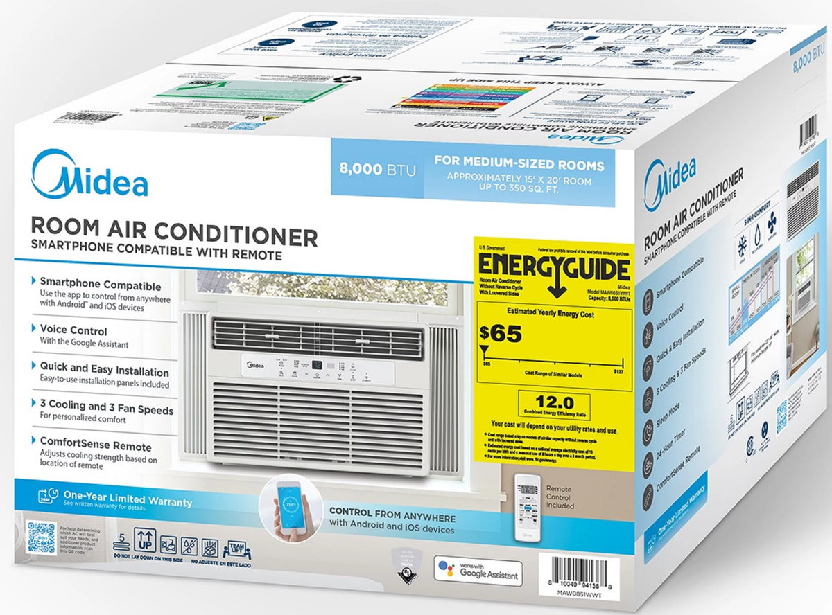 8,000 BTU 115V Smart Window Air Conditioner with Remote Y85644