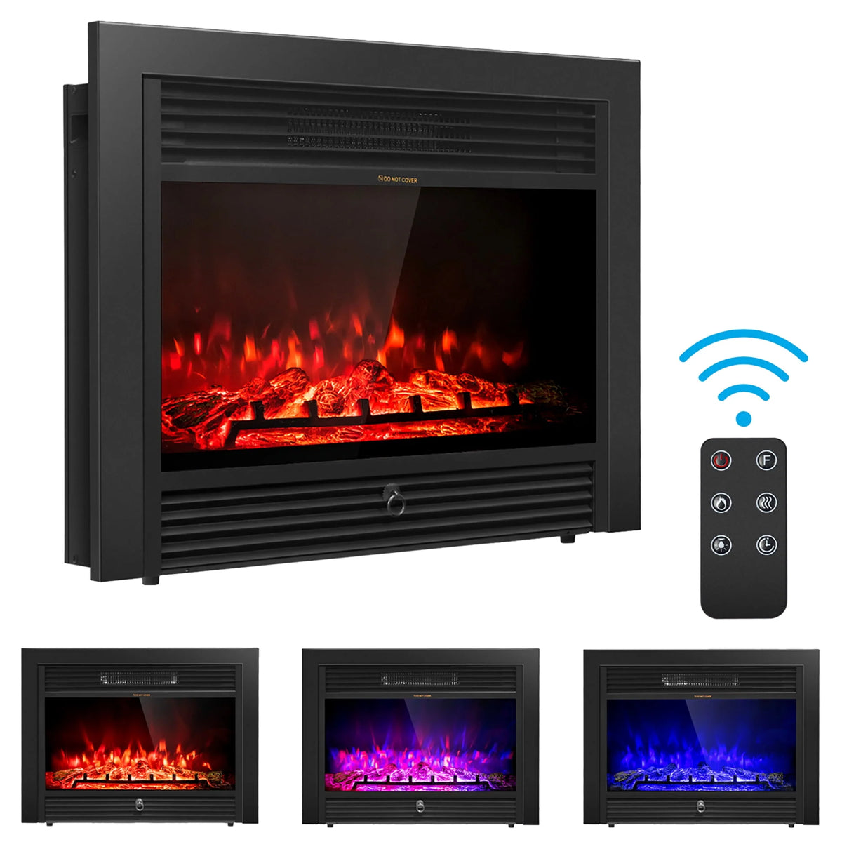 28.5 Electric Fireplace Insert Heater with Remote X989313