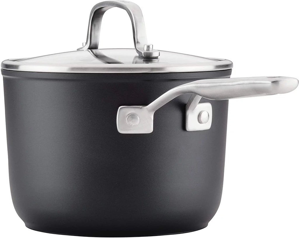 Hard Anodized Induction Nonstick Frying Pans Set 4 Piece Matte Black K677
