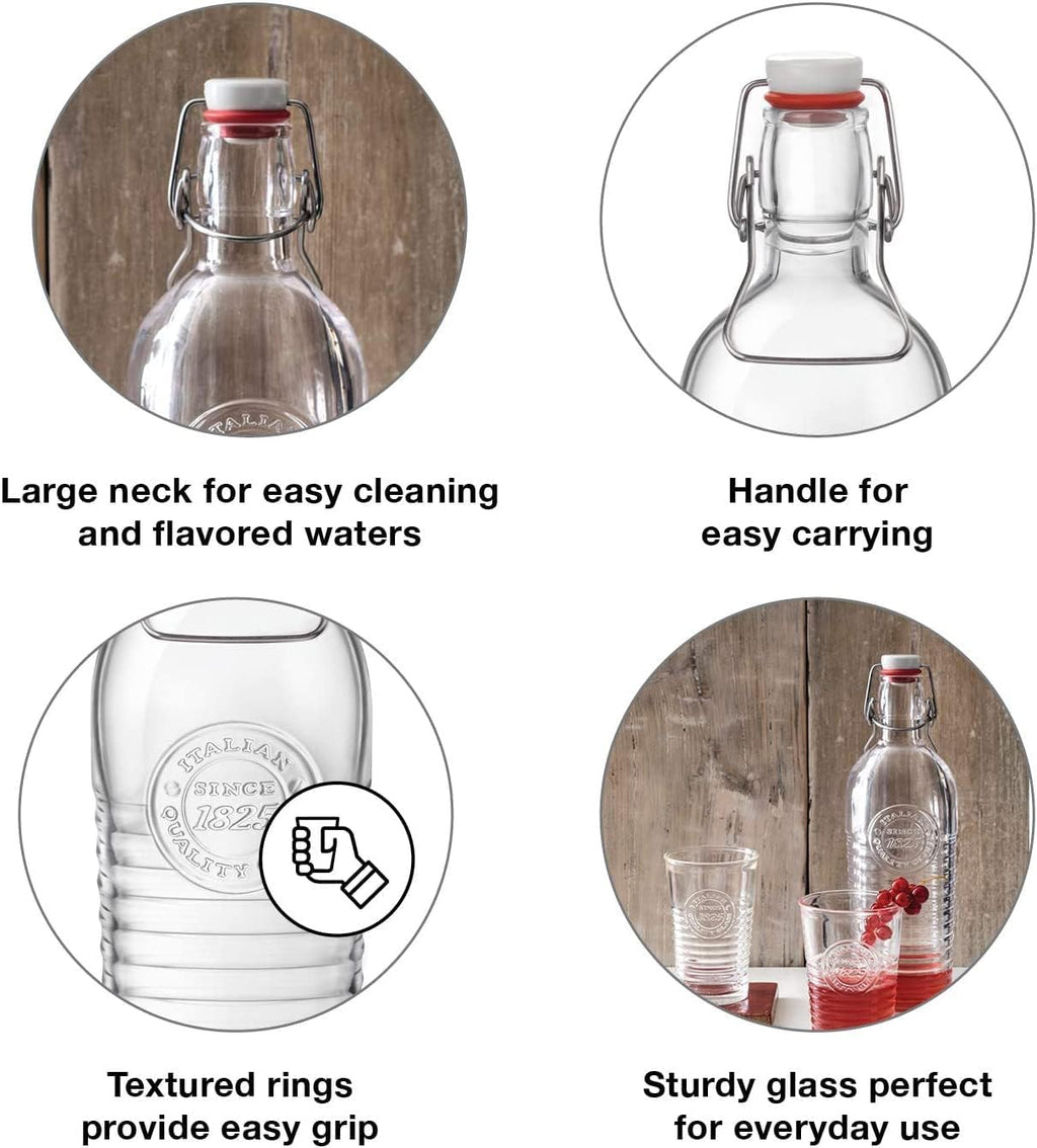 37.25oz Glass Water Bottle with Metal Clamp C4341