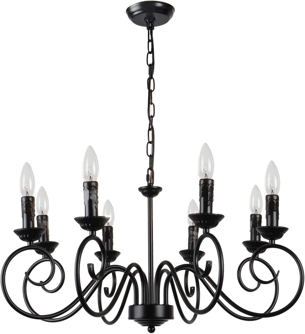 8 Lights Black Rustic Chandelier Ceiling Light Fixture Y4973