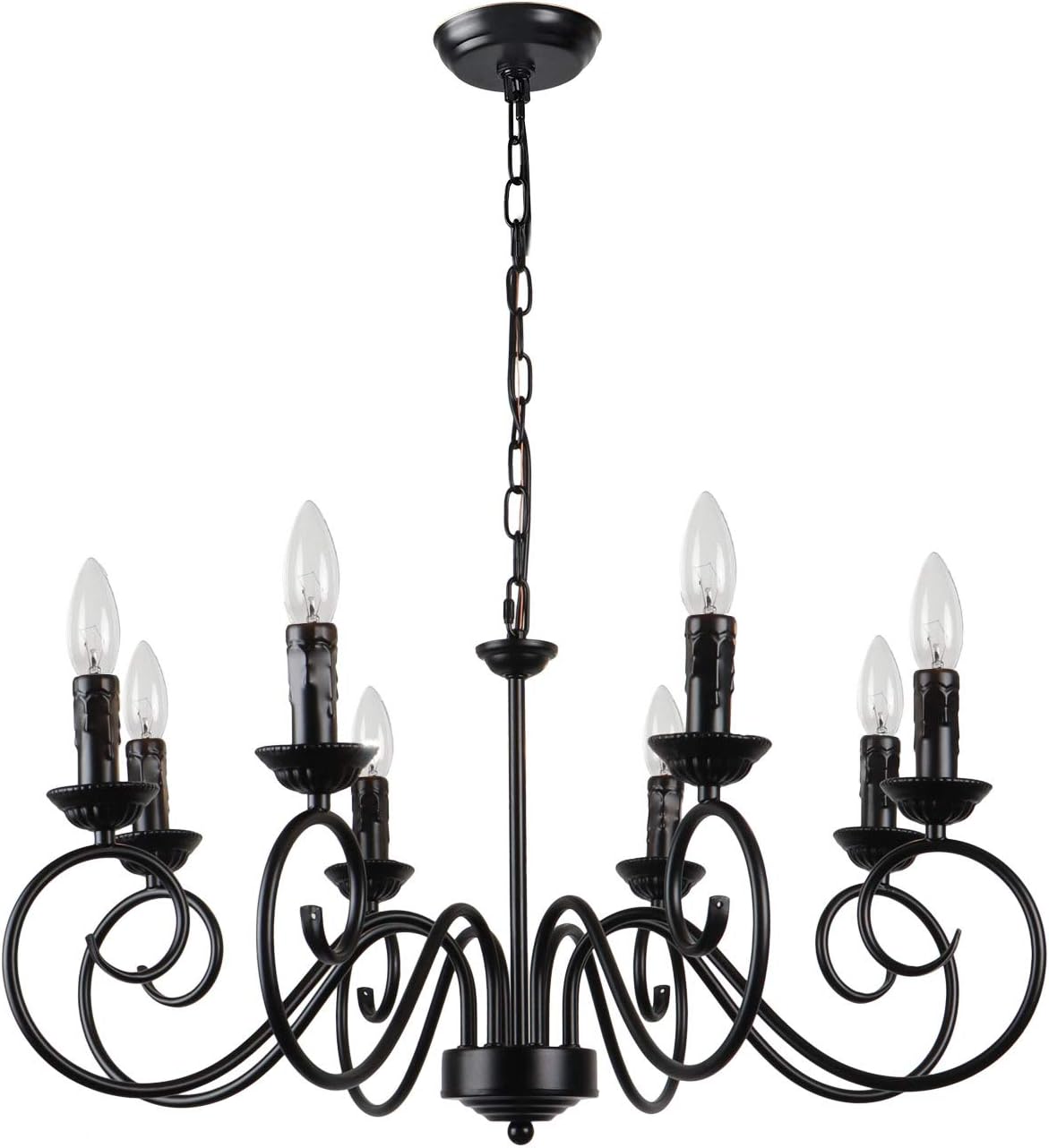 8 Lights Black Rustic Chandelier Ceiling Light Fixture Y4973