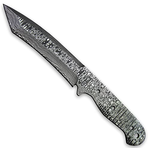 Damascus Steel Tanto Hunting Knife Blade Billet Q809313