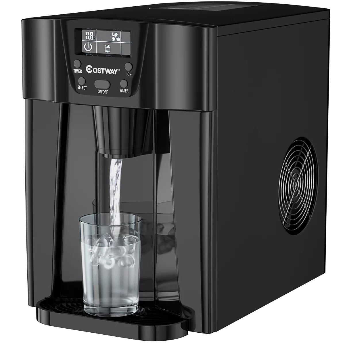 2 In 1 Ice Maker Water Dispenser Countertop 36Lbs/24H Portable Red D841391