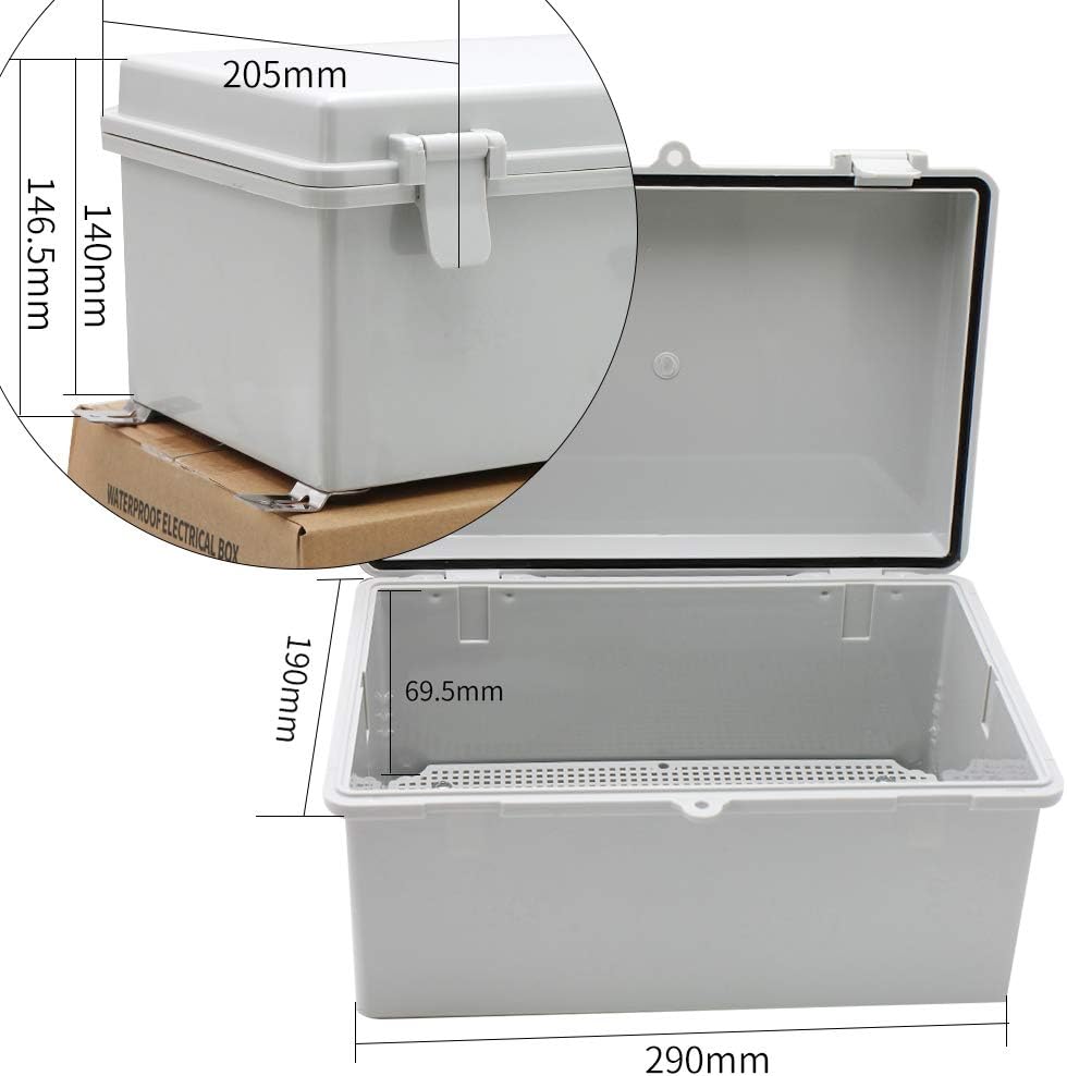 Waterproof ABS Plastic Electrical Box with Wall Bracket IP65 W24064