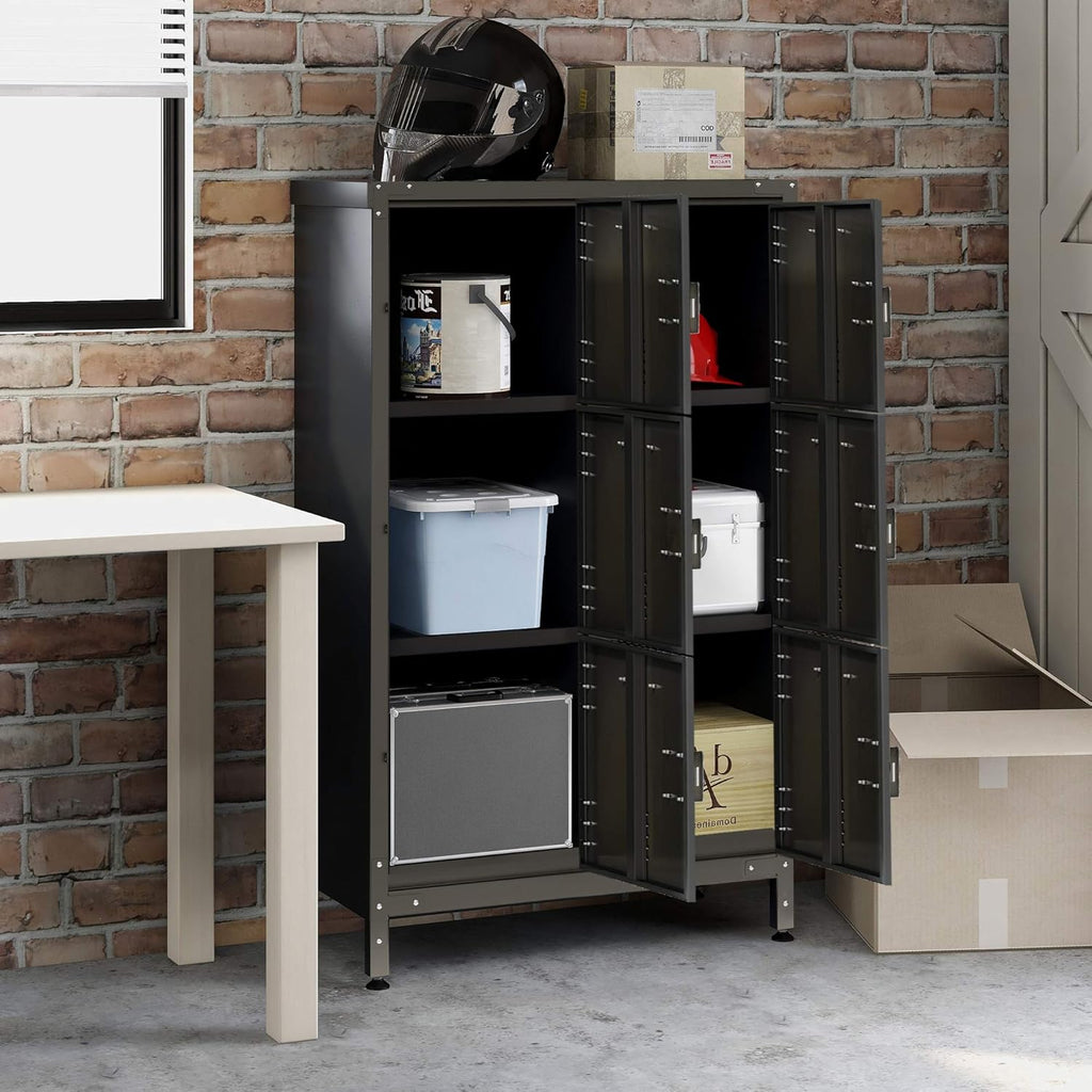 Metal Locker Storage Cabinet with Shelves and 6 Lockable Doors X20261