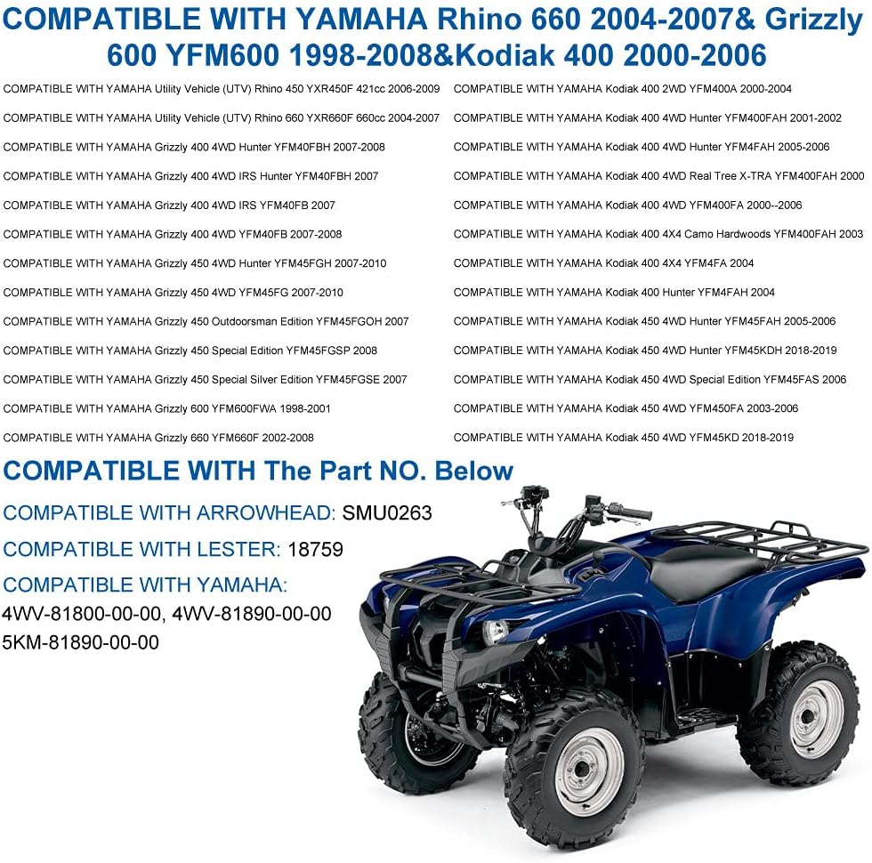Starter Compatible with Yamaha Grizzly 660 Kodiak 400 Rhino 660 2001-2007 Pack of 2 Z6662