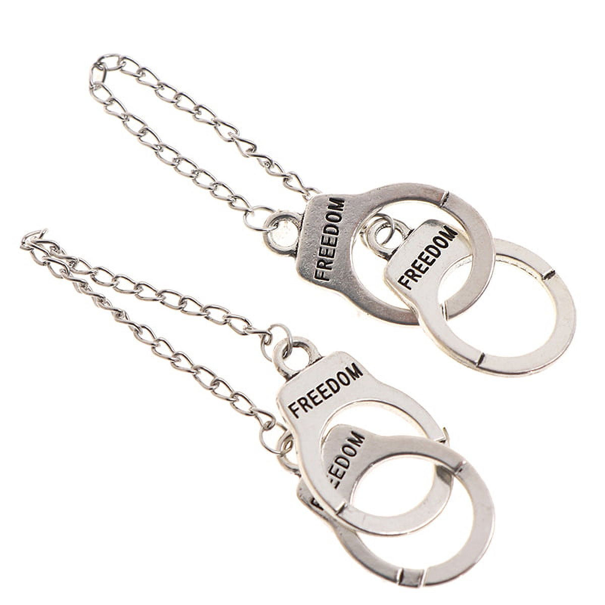 2Pcs 1/12 1/6 Dollhouse Miniature Metal Handcuffs DIY Model U972461