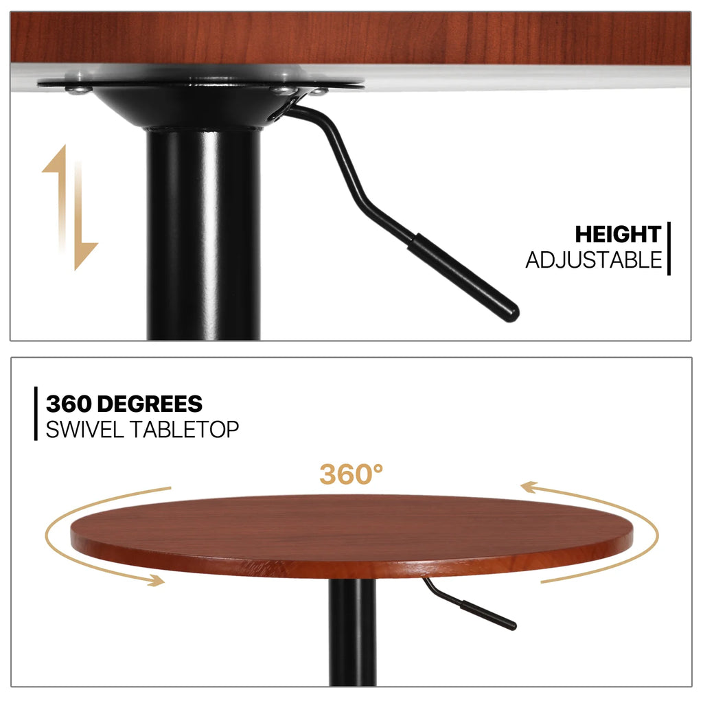 3 Pieces Bar Table and Chair Set with PU Leather Bar Stools W437
