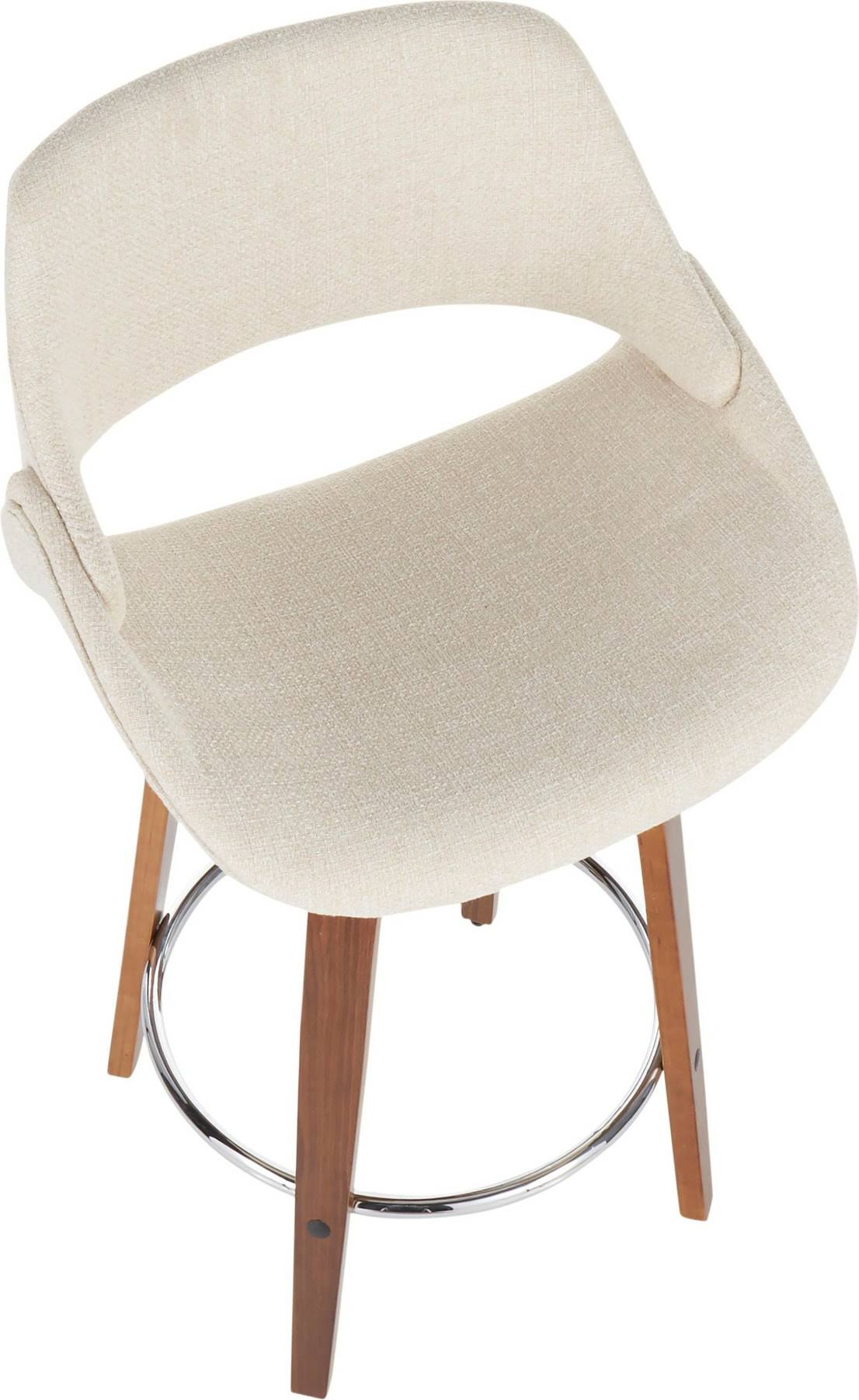 Walnut Cream Fabric Counter Stool (Set of 2) P1610