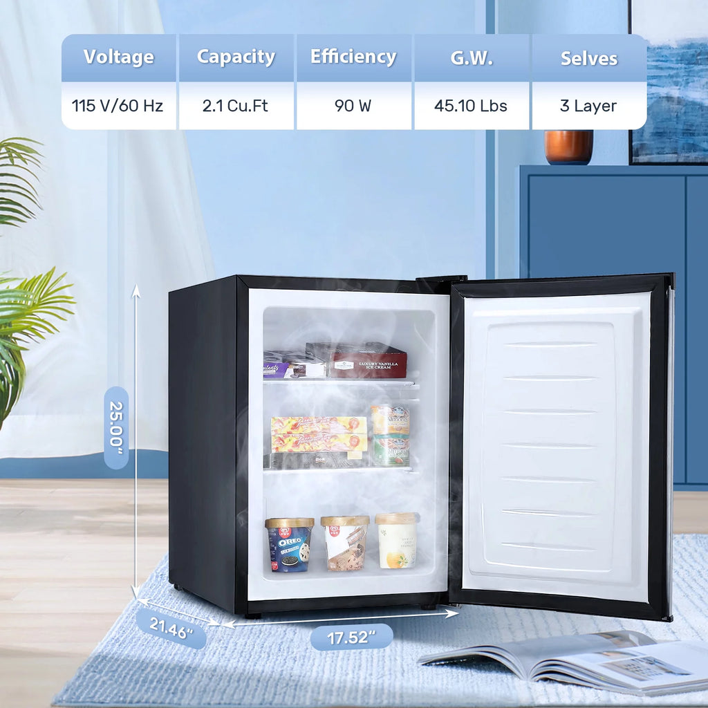 Mini Freezer Countertop 2.1 Cu.Ft Compact Upright Freezer with Reversible Door (Silver) A59141