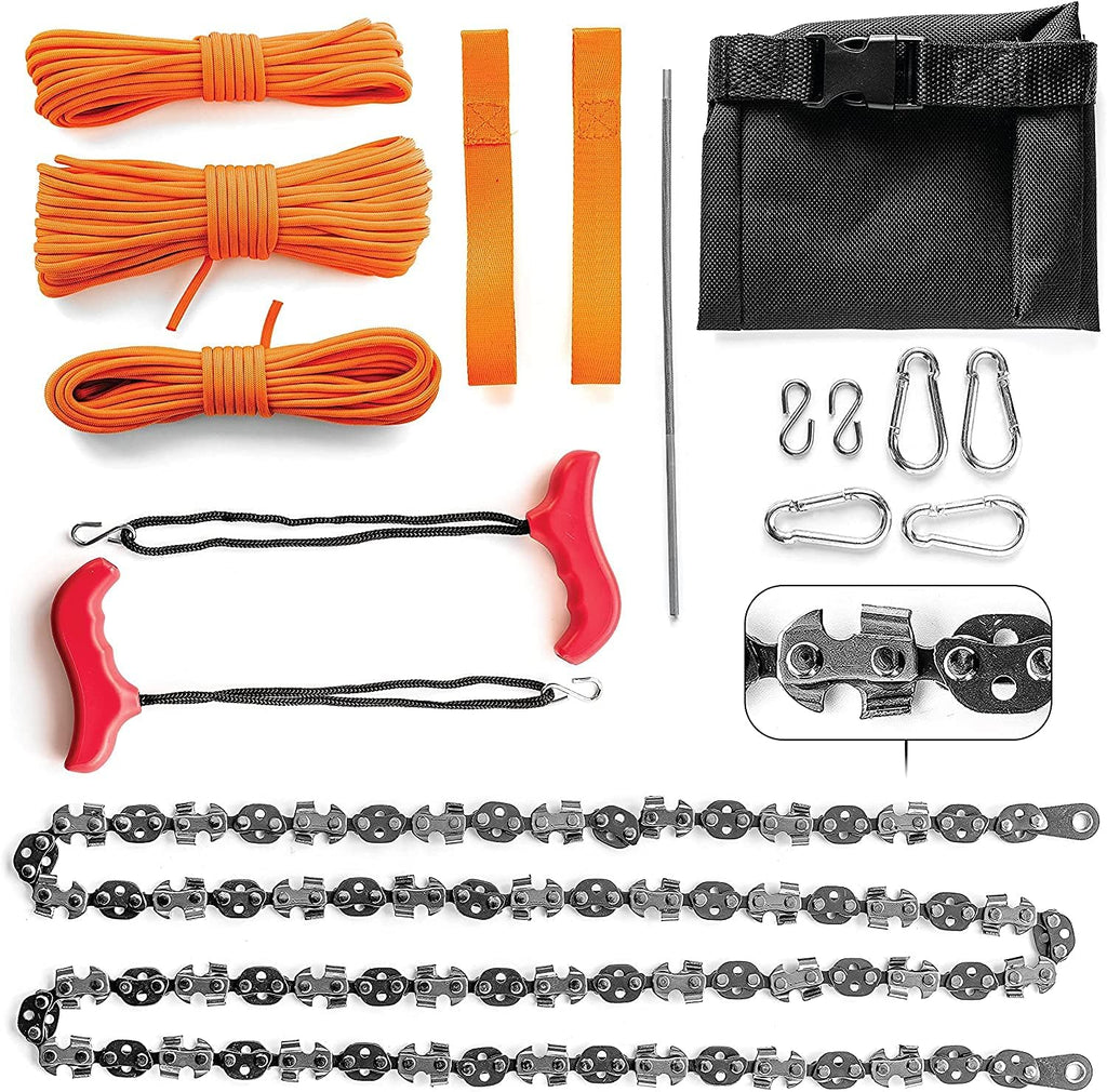 53" Rope Saw Chain with 68 Sharp Teeth & 100 Feet Rope Kit, Pack of 2 C349650