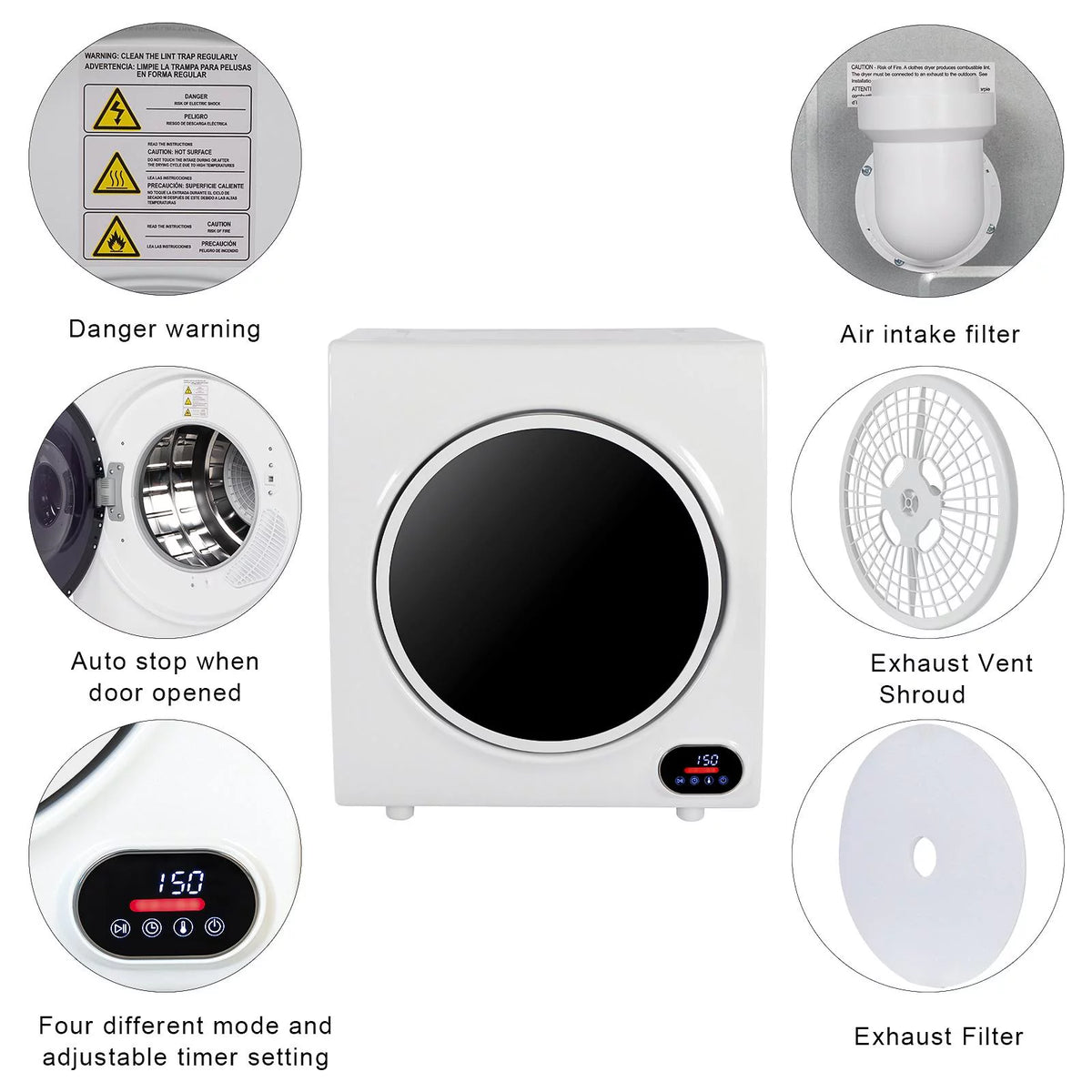 Compact Portable Clothes Dryer with LED Display N95670