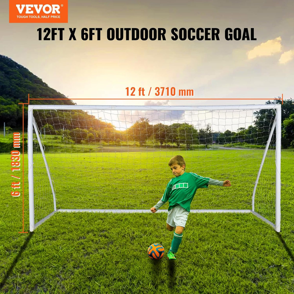 12x6 ft Portable Soccer Goal with Carry Bag Q29600