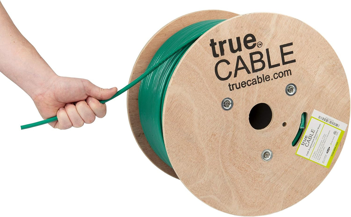 Cat6A Shielded Riser 1000ft Pink 23AWG Solid Bare Copper Ethernet Cable K7105