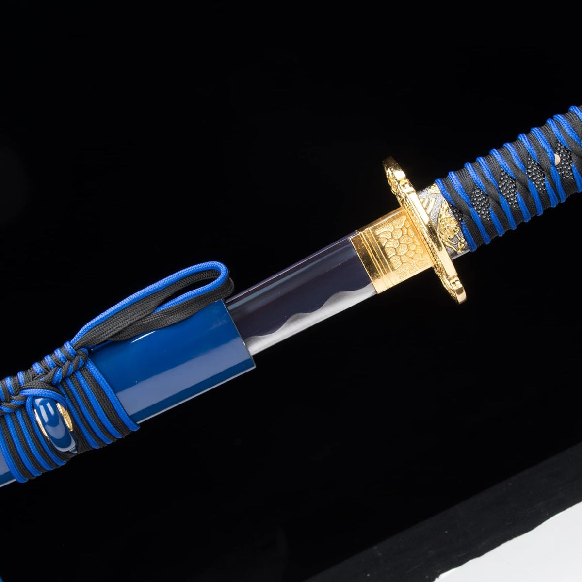 Blue Hand Forged Clay Tempered High Carbon Steel Katana B121488
