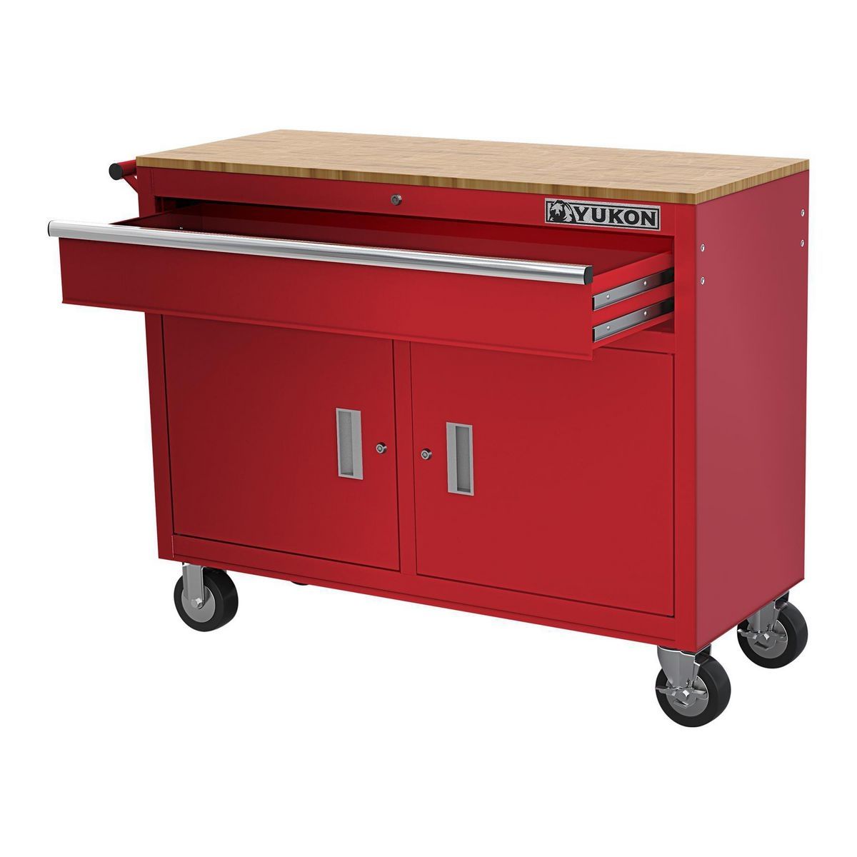46 in. Mobile Workbench with Solid Wood Top B128915