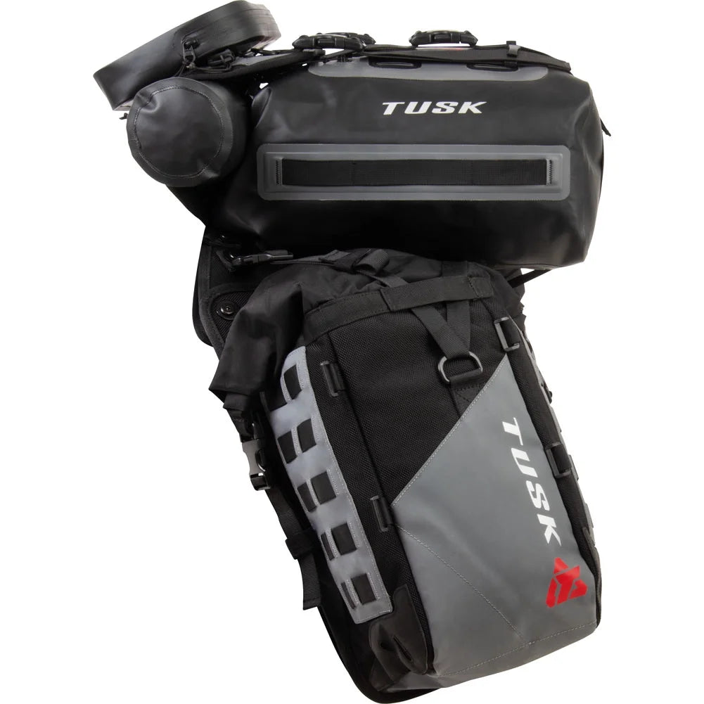 Rackless Luggage System with Dry Duffel Tail Bag Heat Shield Y6983