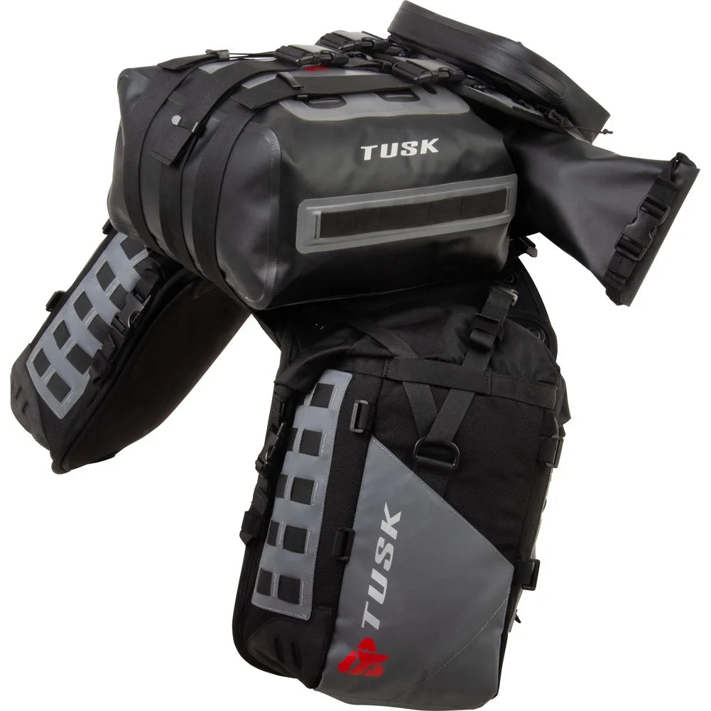 Rackless Luggage System with Dry Duffel Tail Bag Heat Shield Y6983