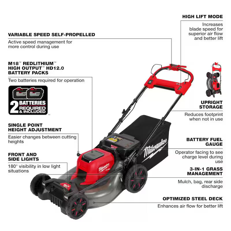 Brushless Cordless 21 in. Walk Behind Self-Propelled Mower with Battery, Charger & Blower C97851
