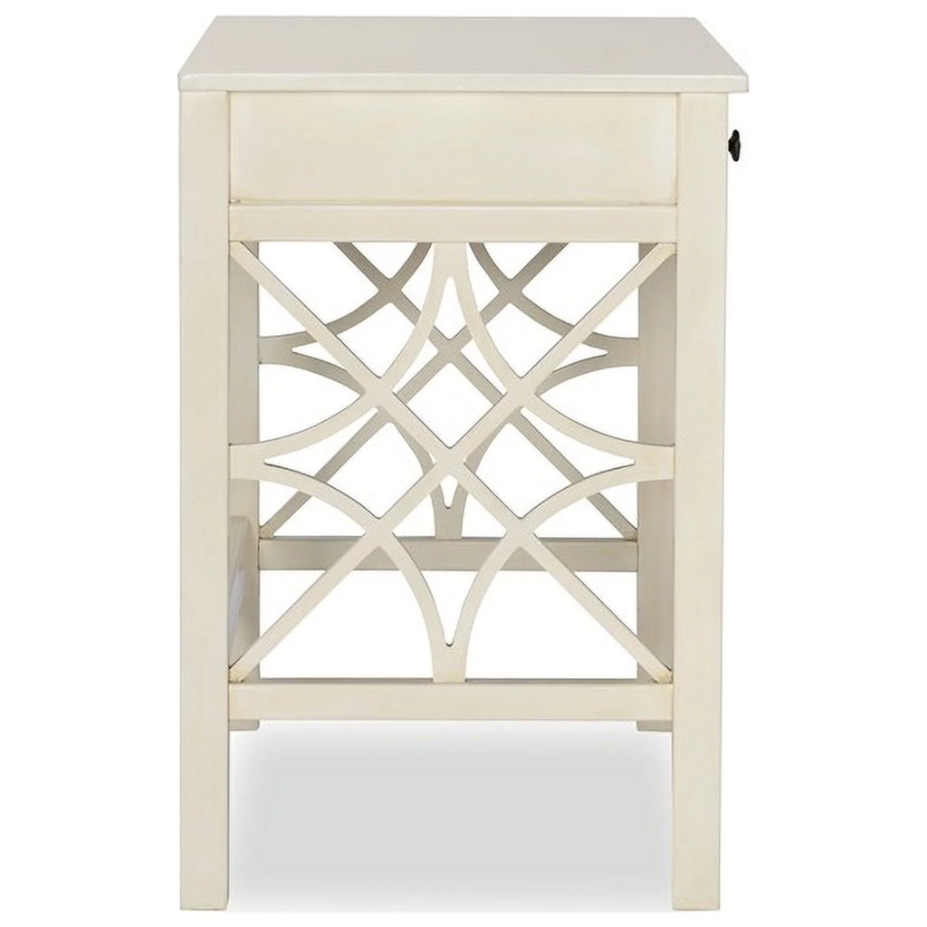 Antique White 1-Drawer Wood Desk H369