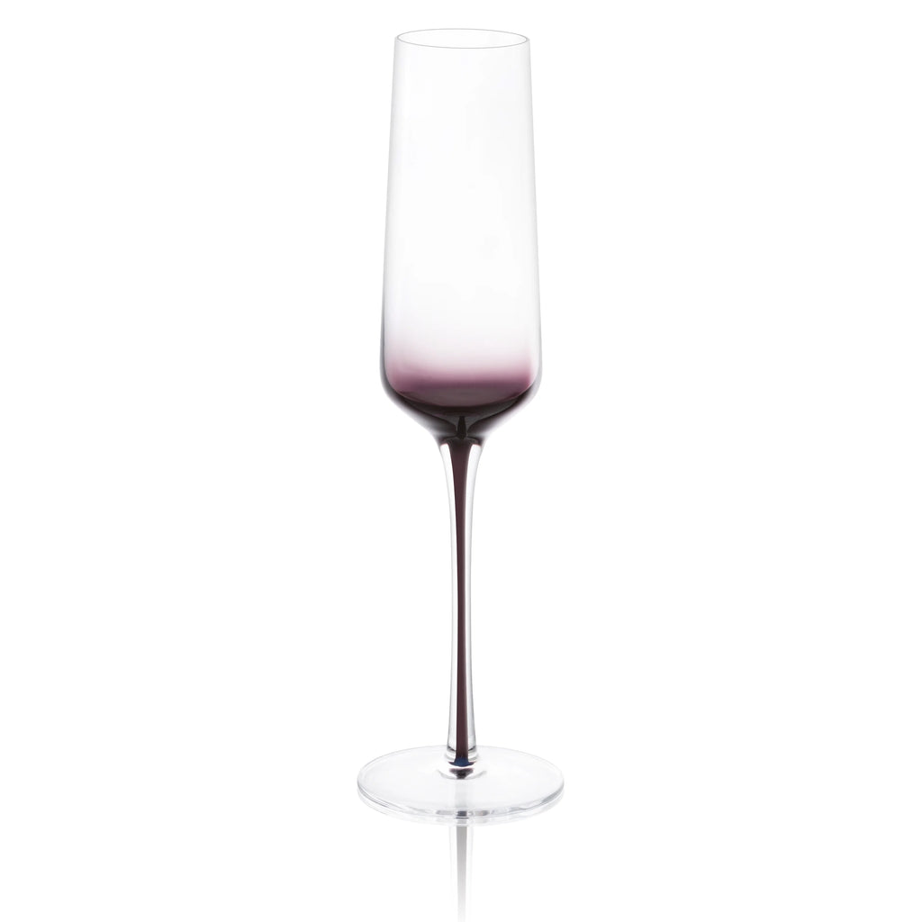 Black Ombre Stemmed Champagne Glasses Set of 2 Z9246