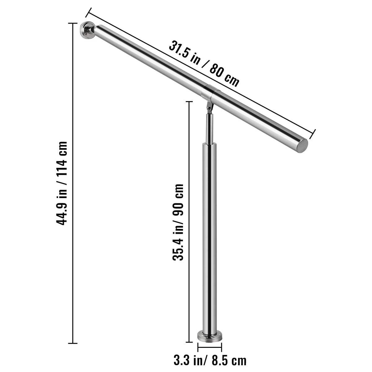 Stainless Steel 1 Step Handrail 80 x 90 CM K306