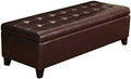 Rectangular Tufted Bonded Leather Ottoman Bench H226