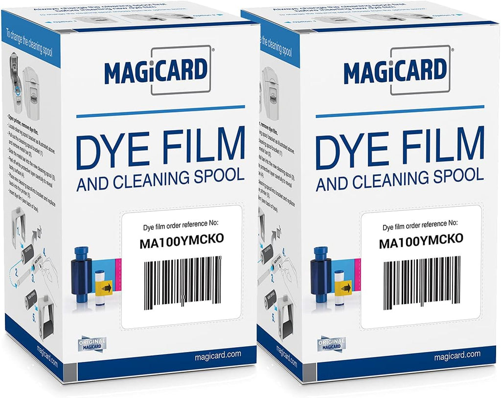 2 x Magicard MA100YMCKO Color Ribbon - 100 Prints H579