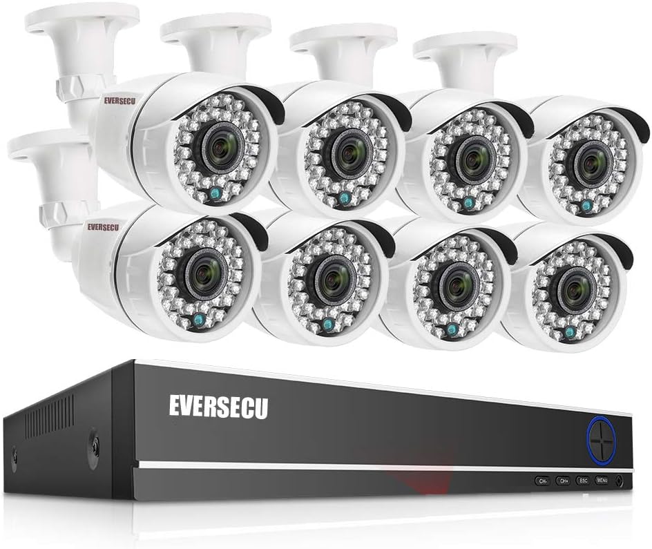 8 Channel Wired Security Camera System 1080P DVR with 8 Weatherproof Cameras N766