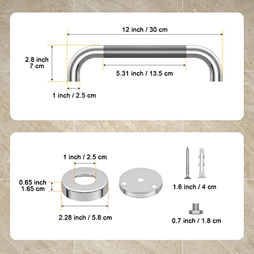 12 Inch Anti Slip Chrome Finish Stainless Steel Bath Grab Bar G799
