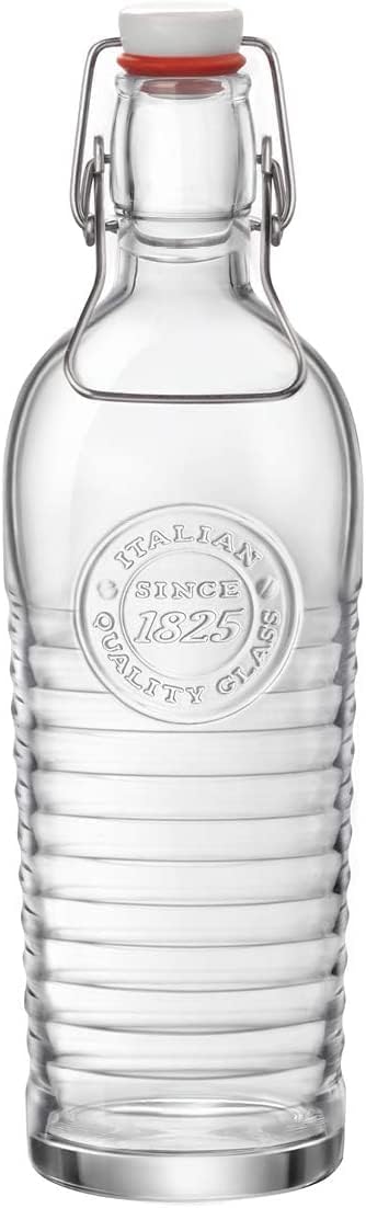 37.25oz Glass Water Bottle with Metal Clamp C4341