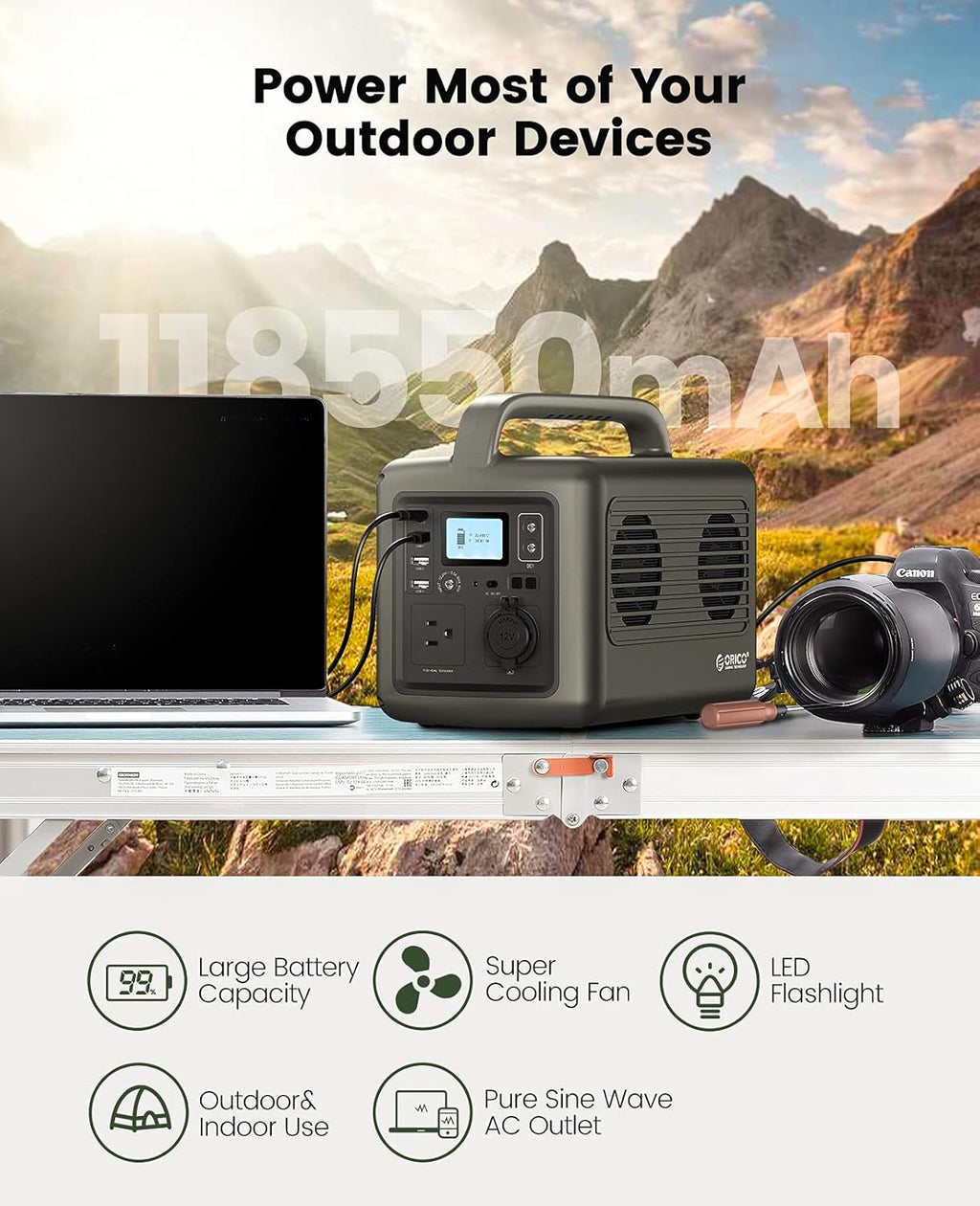 Portable Power Station 300W 427Wh Solar Generator Q40977