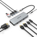 USB C Hub with 4K HDMI VGA Ethernet USB SD Card Reader Audio Jack 87W PD3.0 D295699