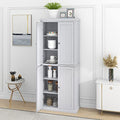 White 72.4-inch Tall Storage Cabinet with 4 Doors and Adjustable Shelves F71606