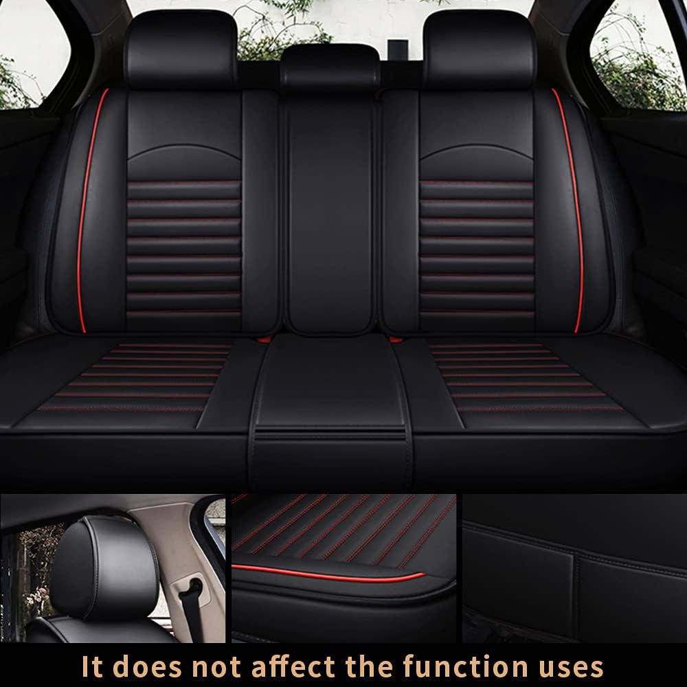 Custom Fit Car Seat Cover, Black Faux Full Set with Airbag Compatible D49743