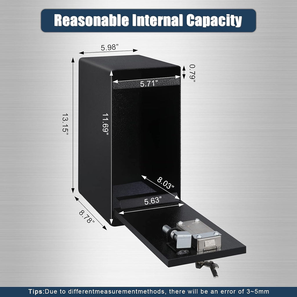 Dual Key Lock Anti-theft Drop Slot Steel Safe Matte Black J8438
