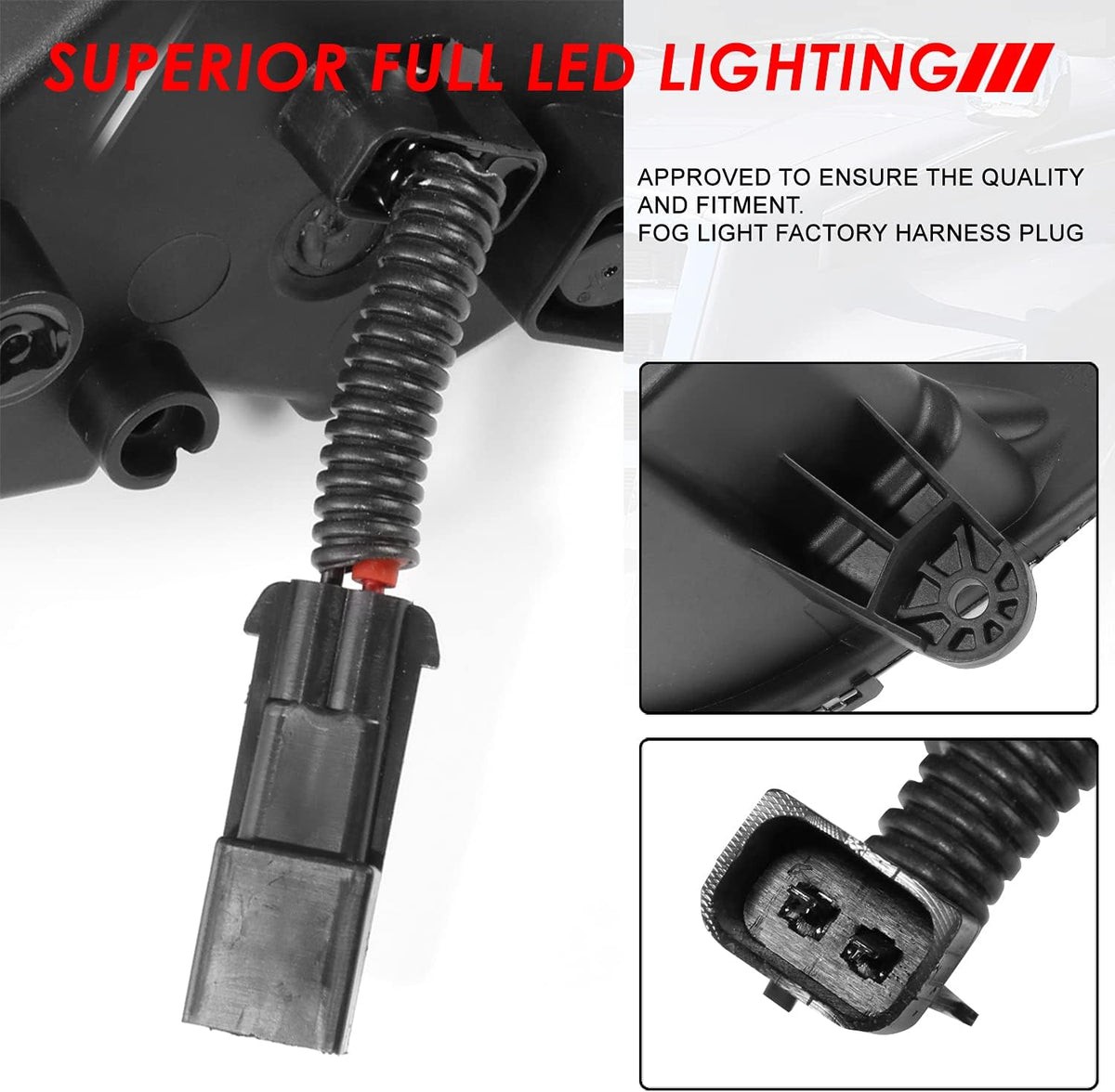 High Power LED Fog Light Lamps Black Housing D6625