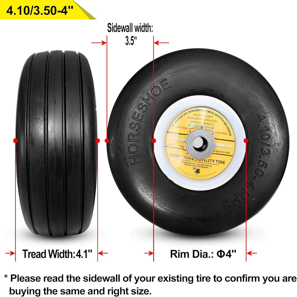 Sawtooth 4.10/3.50-4 Flat Free Tires with Centered Hub F89522