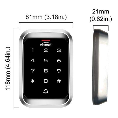 One Door Access Control Swinging Door 600lbs Maglock with Outdoor Keypad Reader Mini Controller EM Card Wireless Receiver PIR Kit V49006