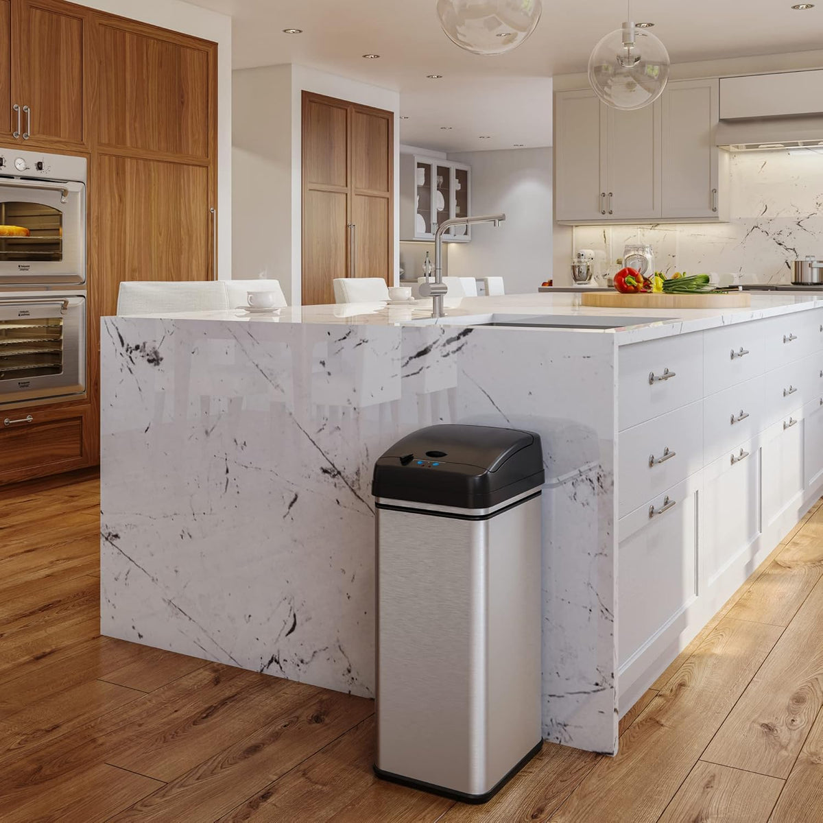 13 Gallon Stainless Steel Automatic Garbage Can A219