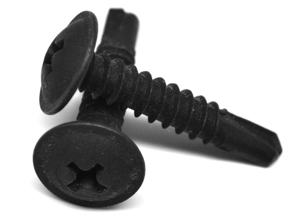 #10-16 x 1 Self Drilling Screw Phillips Low Carbon Steel Black Phosphate P3879