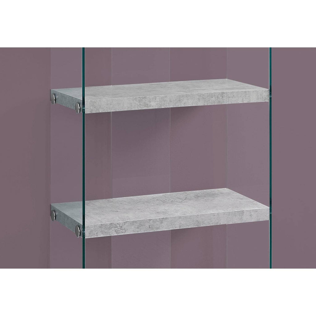 Grey Cement Tempered Glass Bookcase I782240