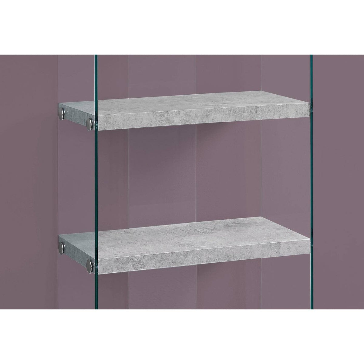 Grey Cement Tempered Glass Bookcase I782240