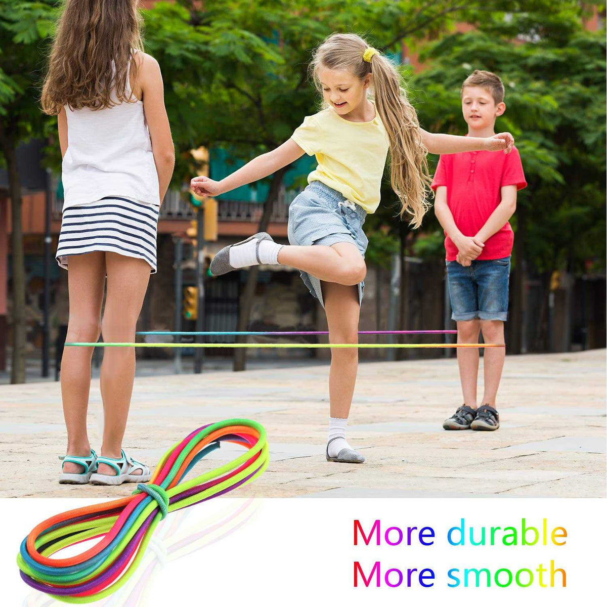 Colorful Stretch Rope Elastic Fitness Game I32473